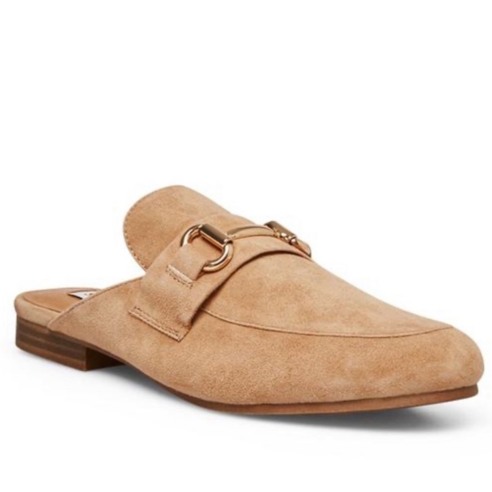 Steve Madden Kandi Camel Suede Mules Shoes 7.5
